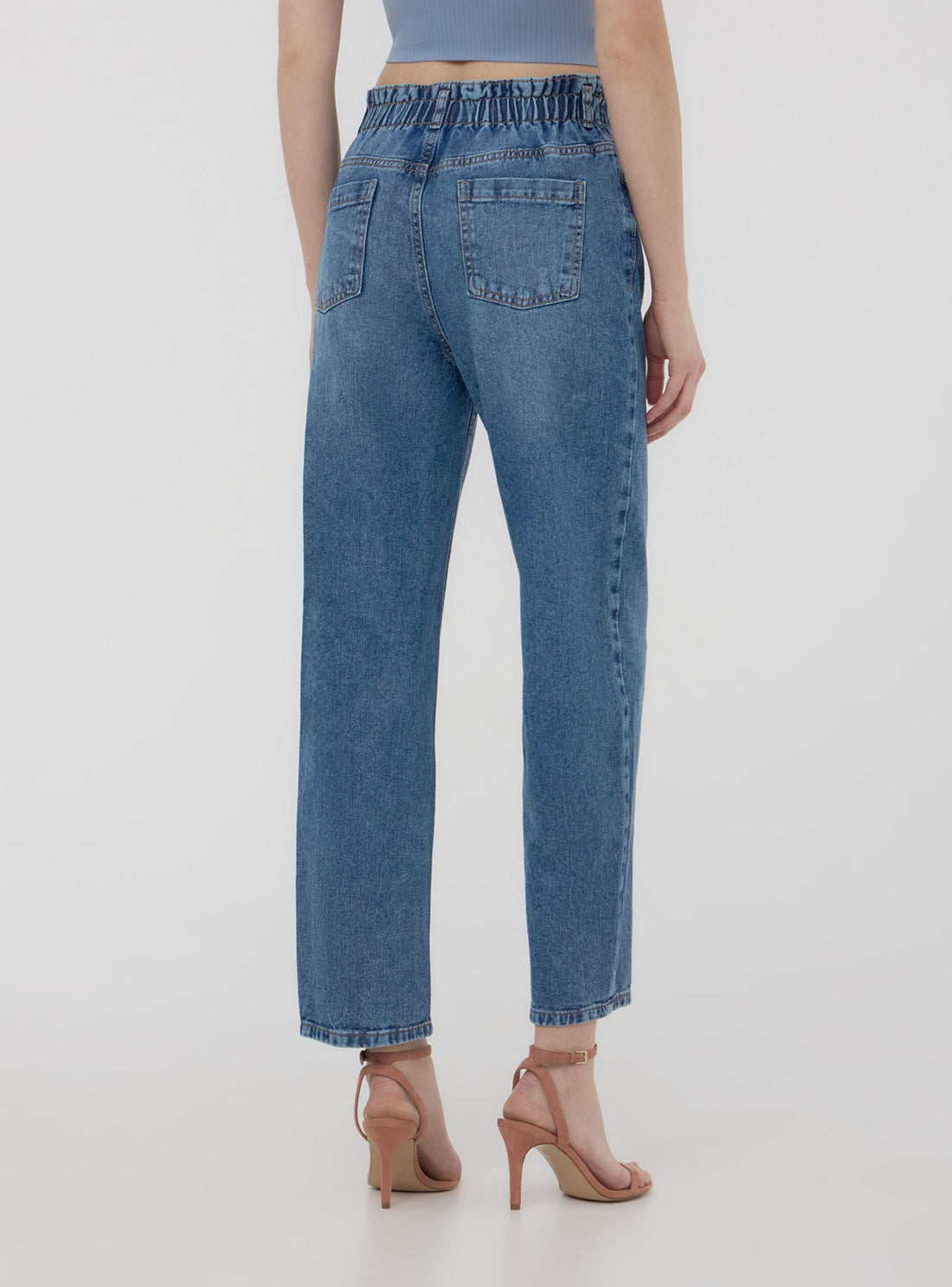 Jeans paperbag acid wash