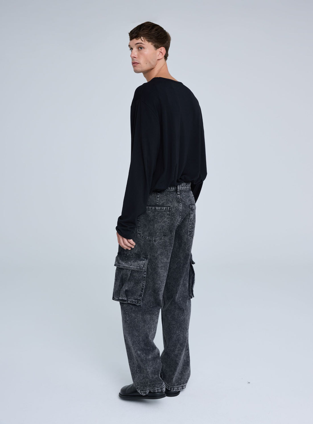 Jeans cargo superbaggy effetto slavato