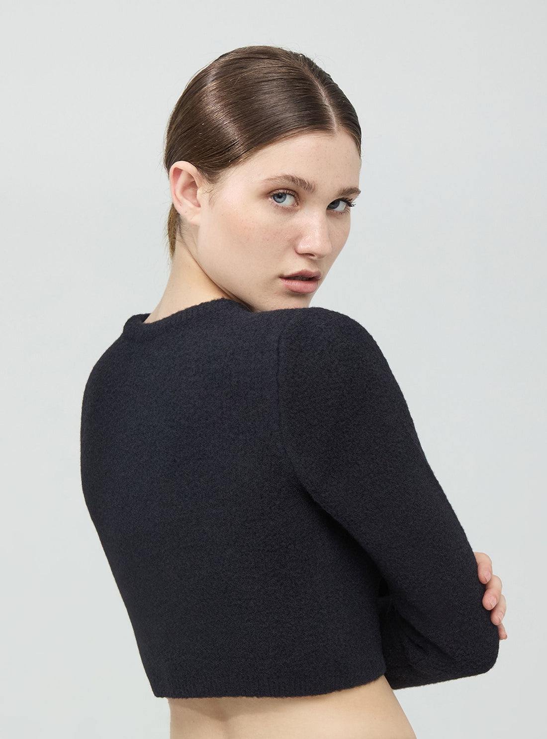 Maglia crop effetto pelo
