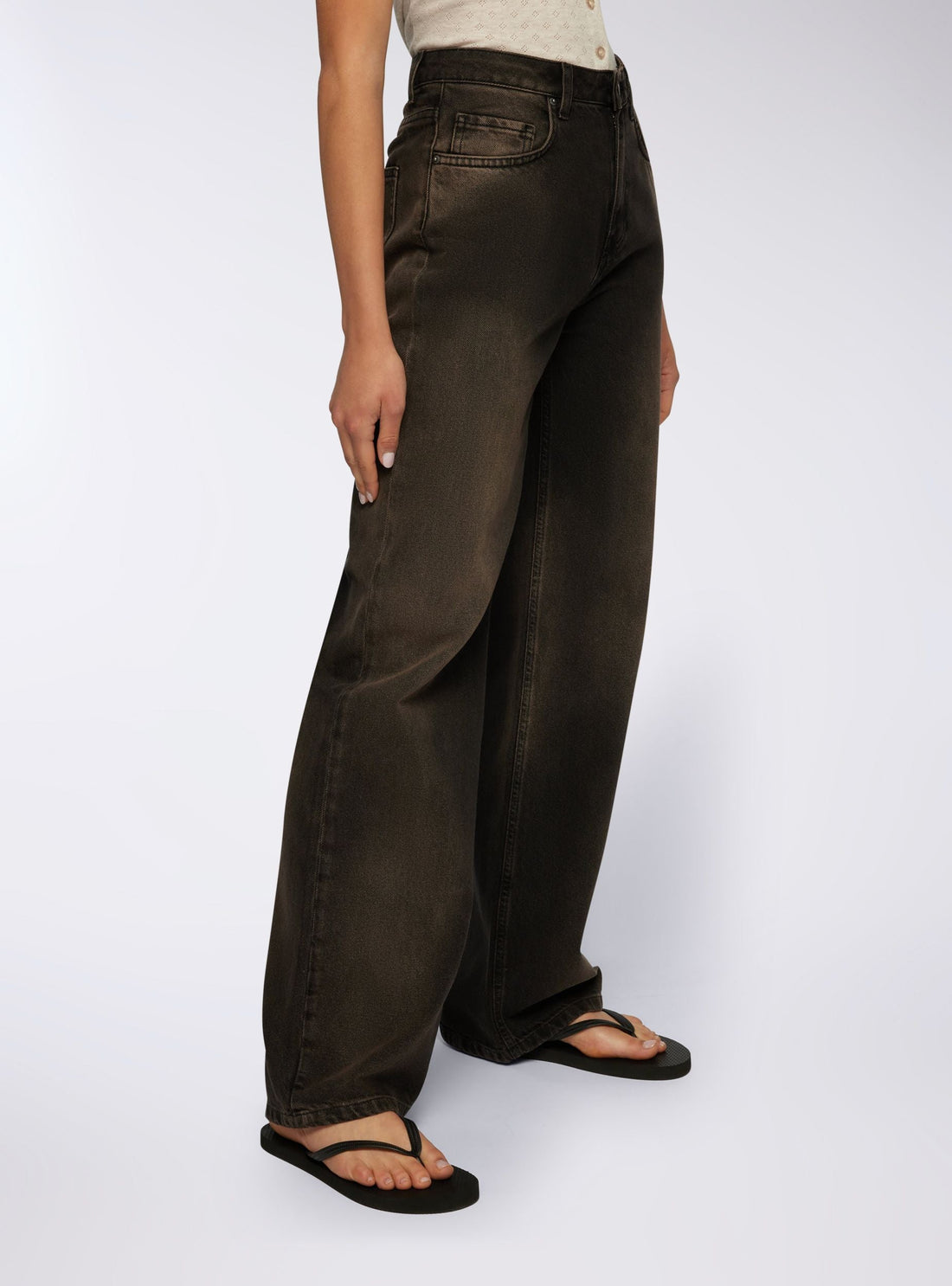 Jeans wide leg scuri