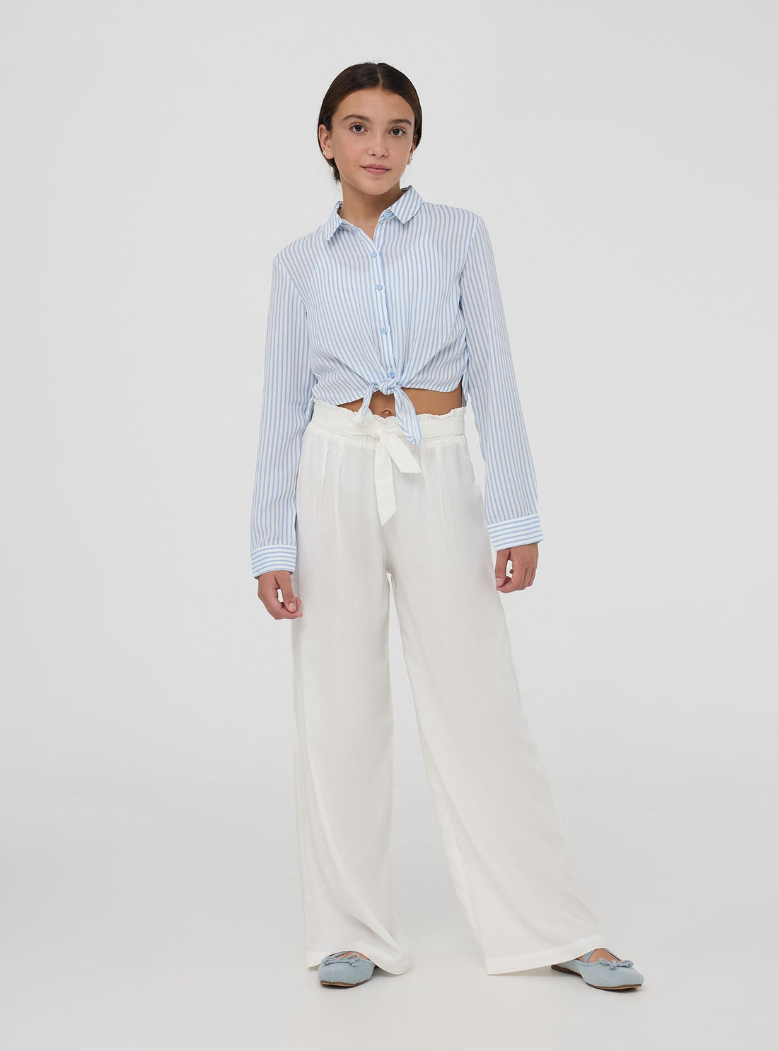 Pantaloni wide leg in viscosa