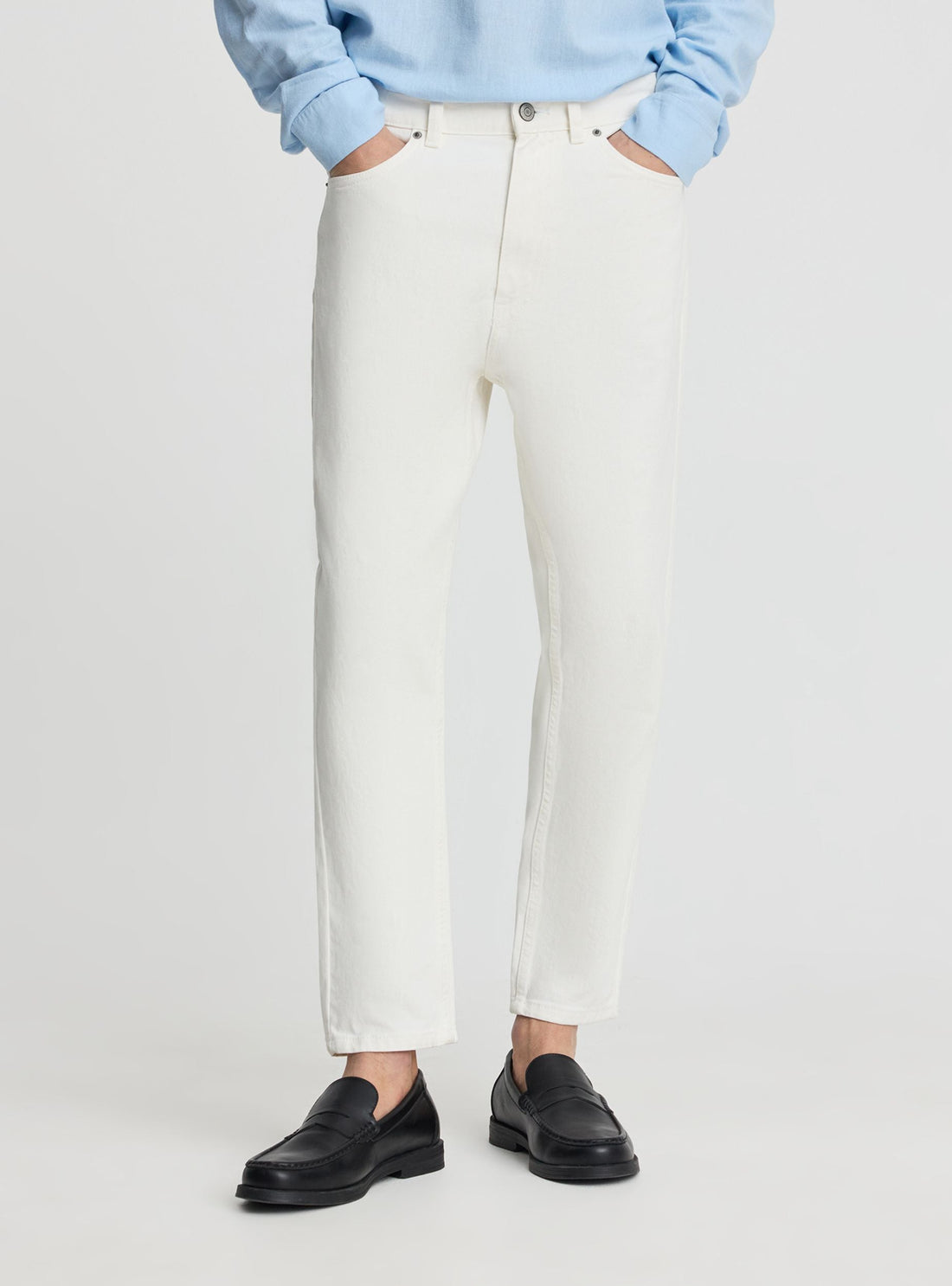 Jeans relaxed fit a tinta unita