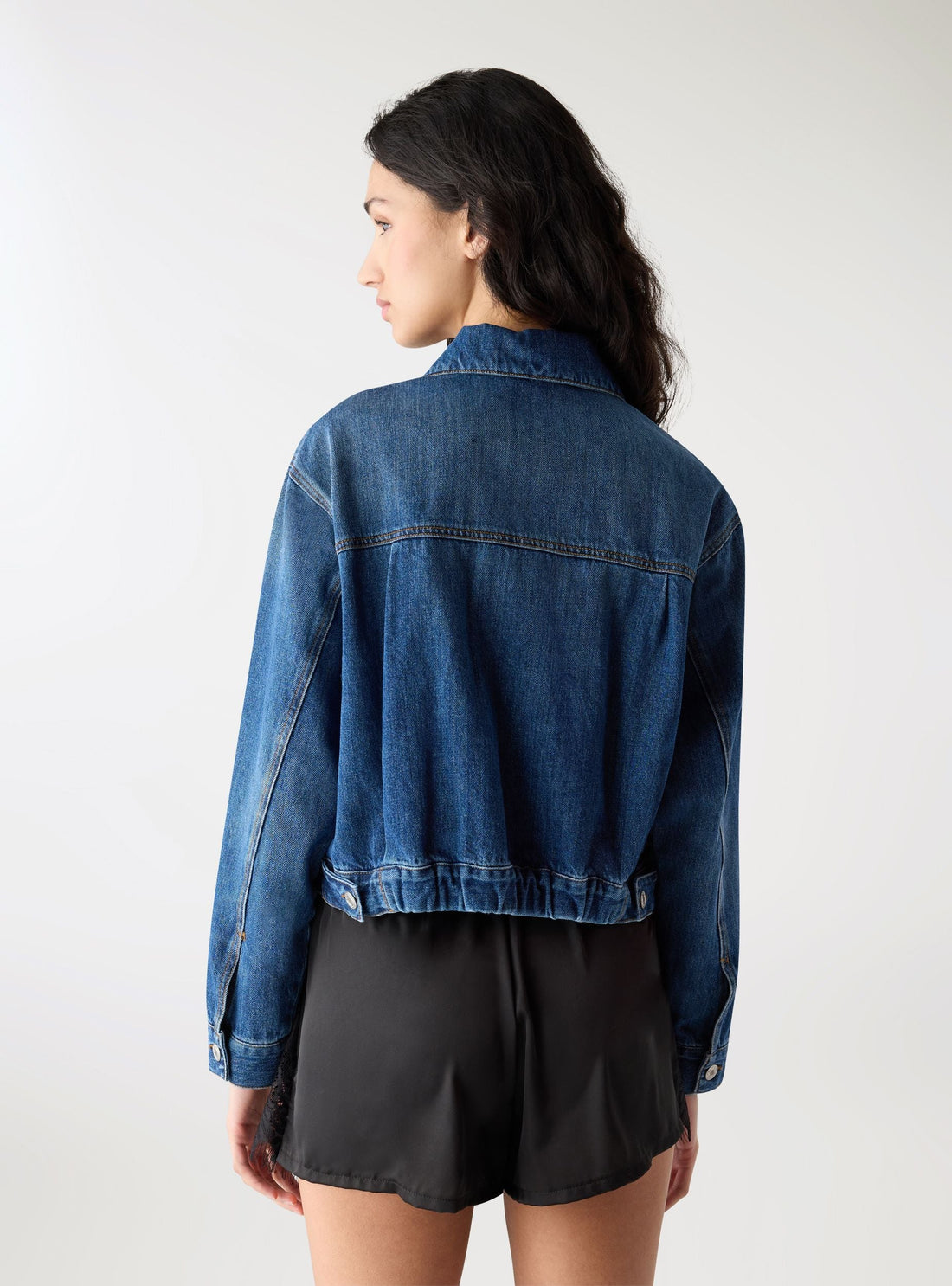 Giubbino di jeans a tinta unita