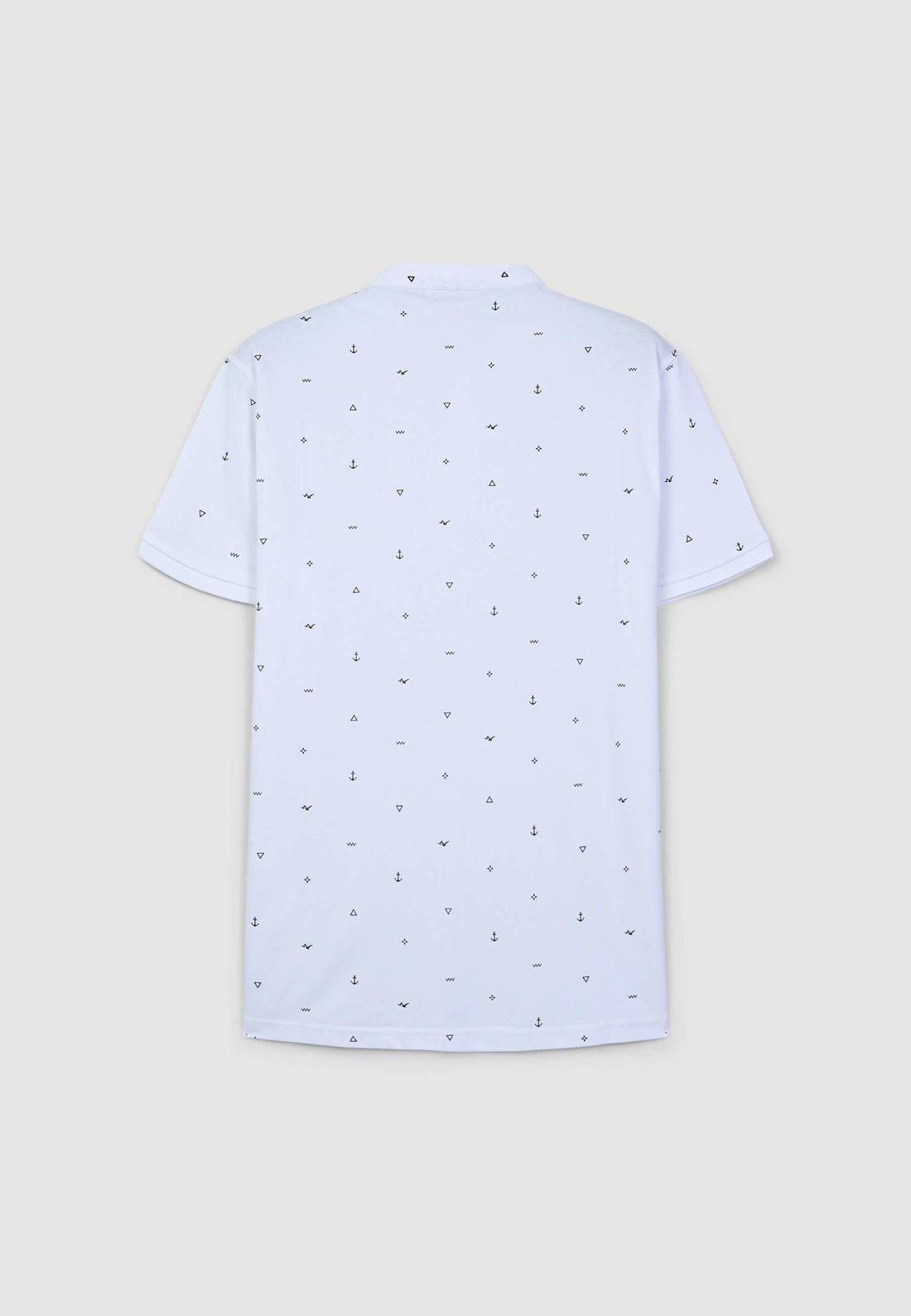 T-shirt serafino con colletto coreana in microfantasia