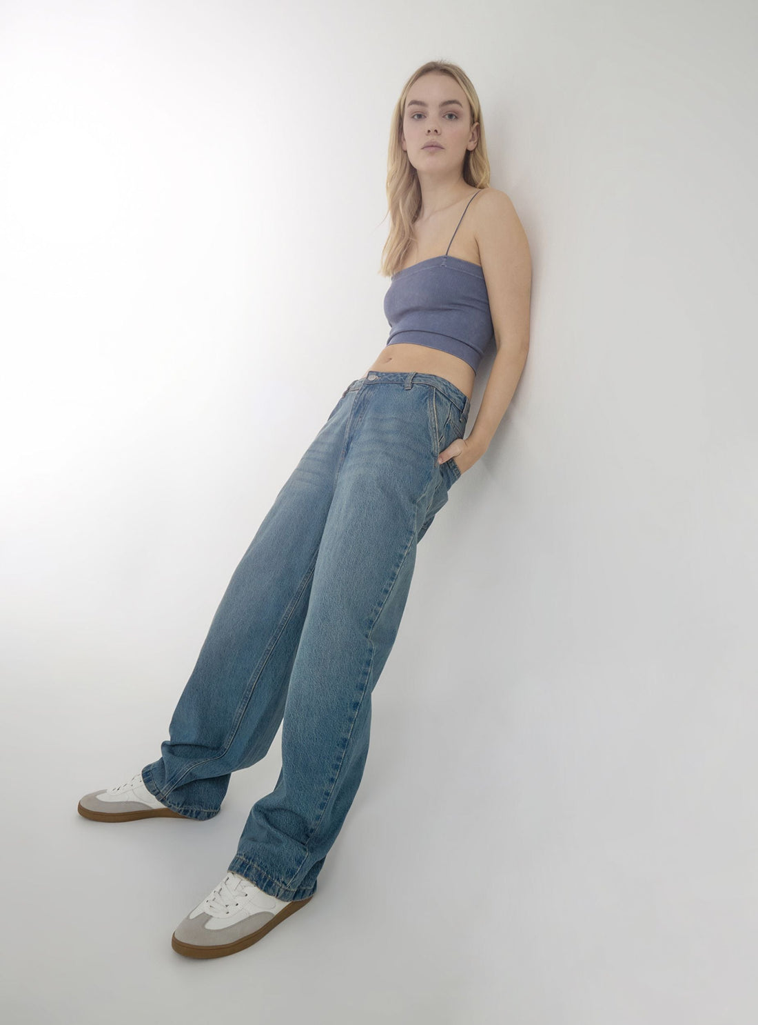 Jeans baggy con tasche alla francese