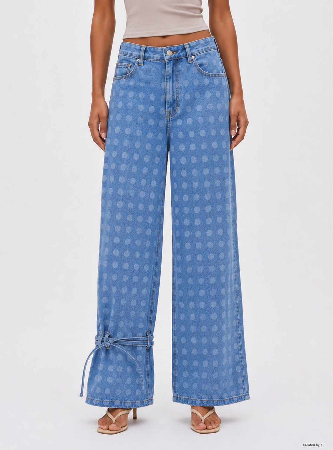 Jeans straight a pois cinta caviglia TRNPOPLAB