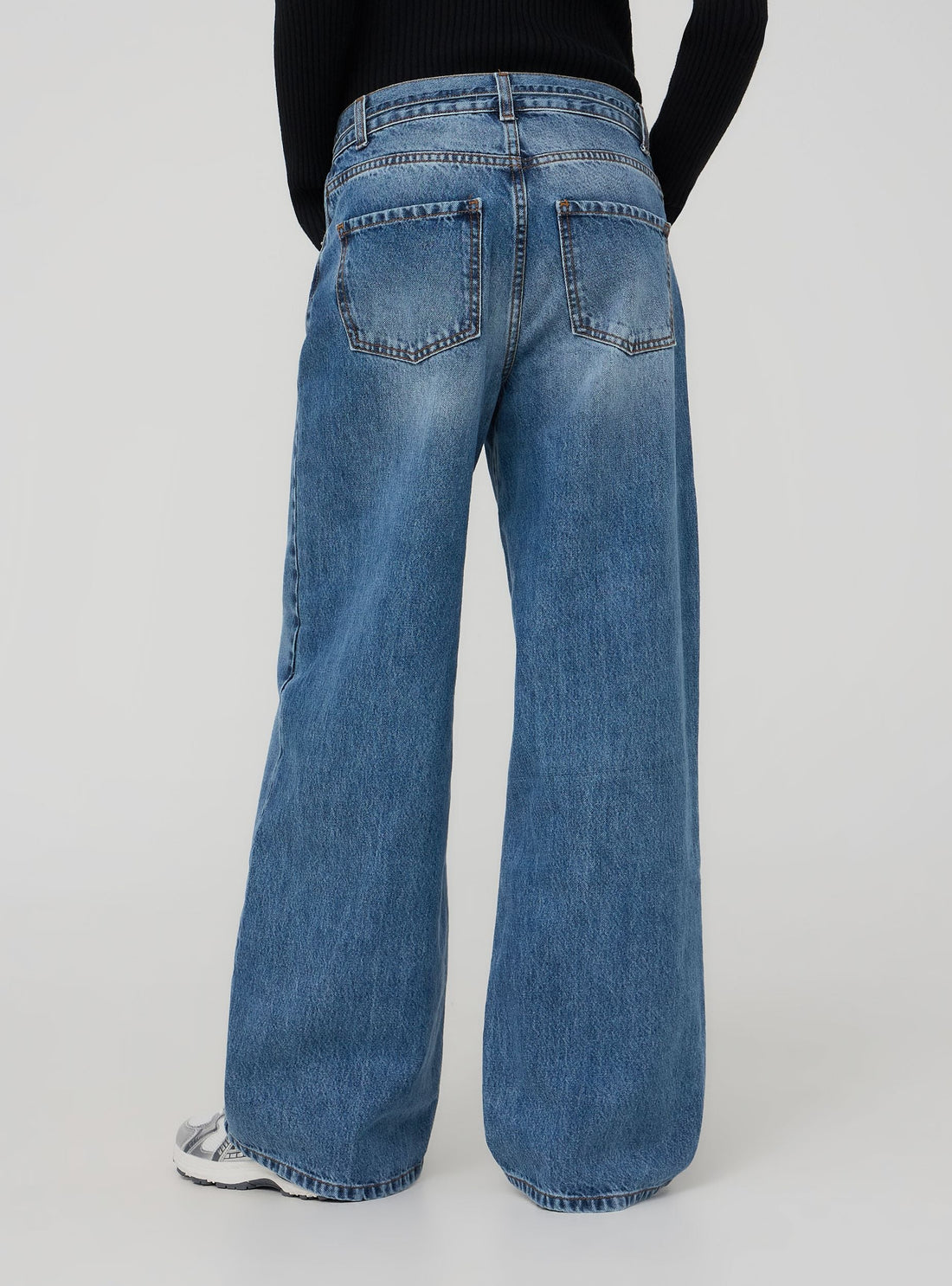 Jeans super wide leg con cintura in denim