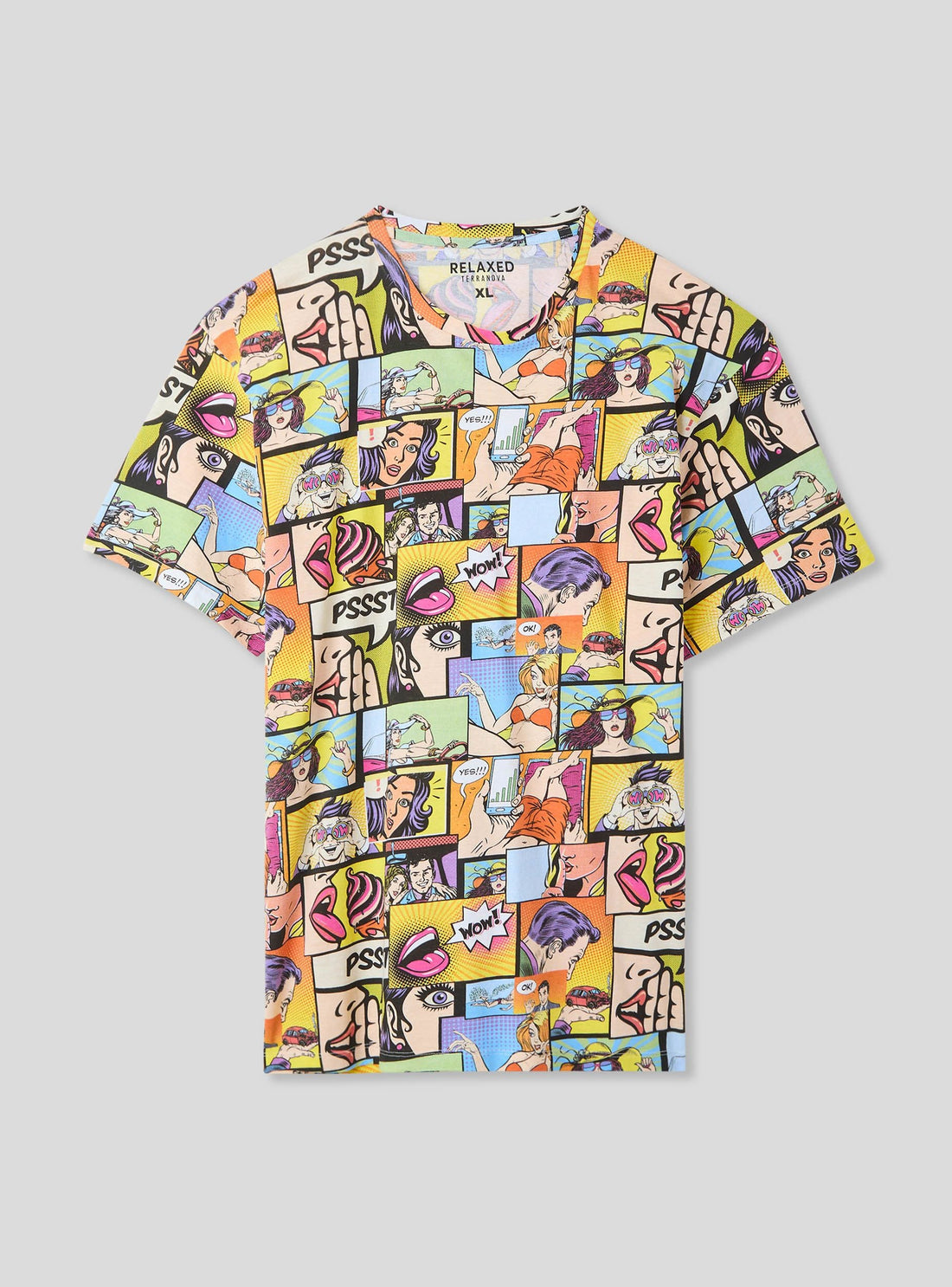 T-shirt stampa fumetto all-over