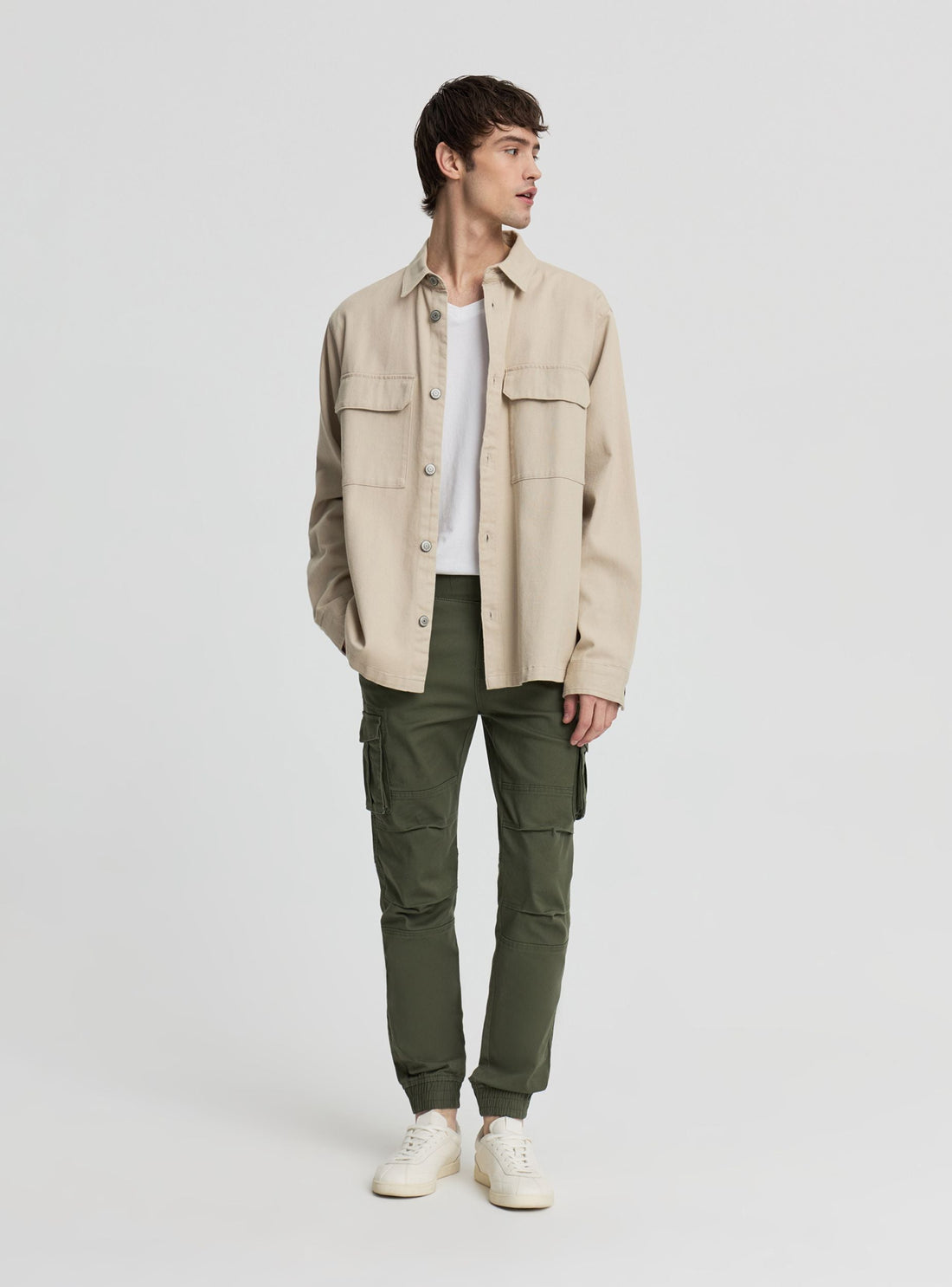 Pantaloni cargo con polsino elastico