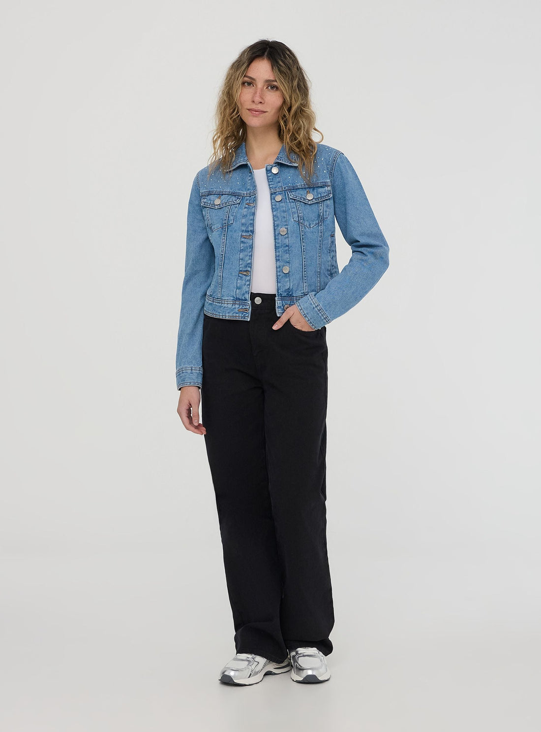 Giacca di jeans con strass